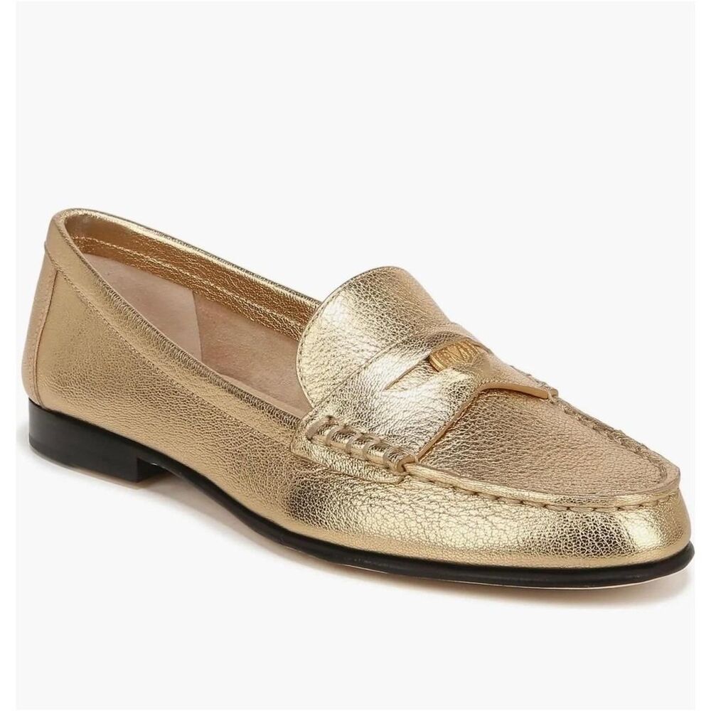 Veronica Beard Penny Loafer in Gold Size 8 - Picture 2 of 10